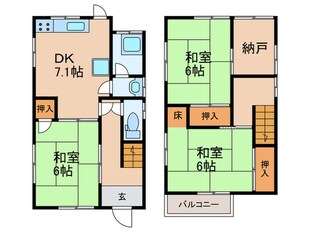 東畦野5丁目貸家の物件間取画像